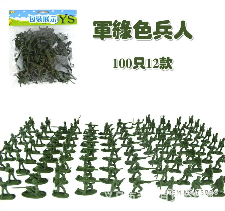 100 шт./лот игрушки-солдаты 12 стилей статические маленькие солдаты военная модель