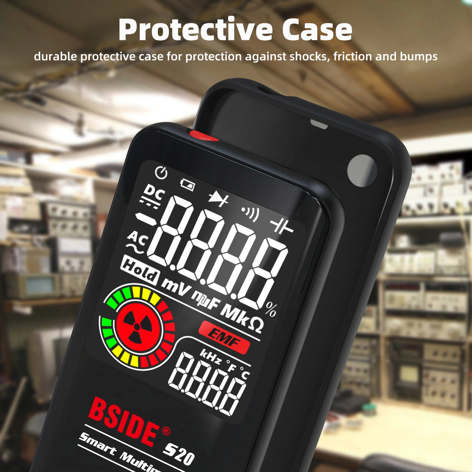 BSIDE S20 EMF Multimeter Electromagnetic Radiation Detector Monitor AC/DC Voltmeter Ohmmeter Resistance Capacitance | Инструменты
