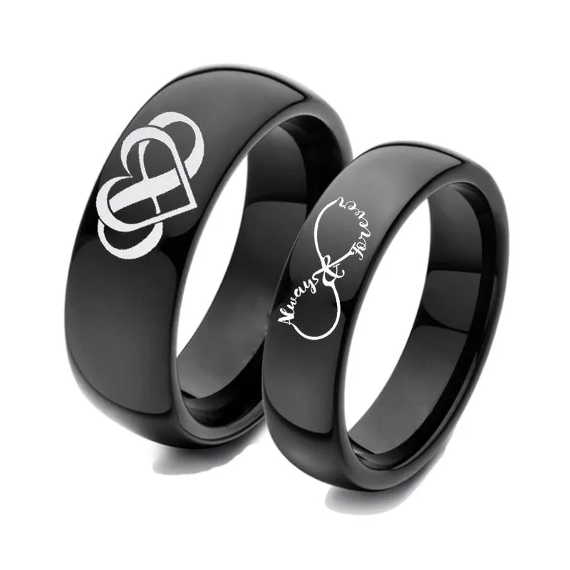 Мужское кольцо из титановой стали с изображением сердца бесконечной любви