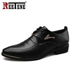 Мужские деловые кожаные туфли REETENE, оксфорды, модная обувь в стиле ретро, элегантная рабочая обувь, мужские модельные туфли