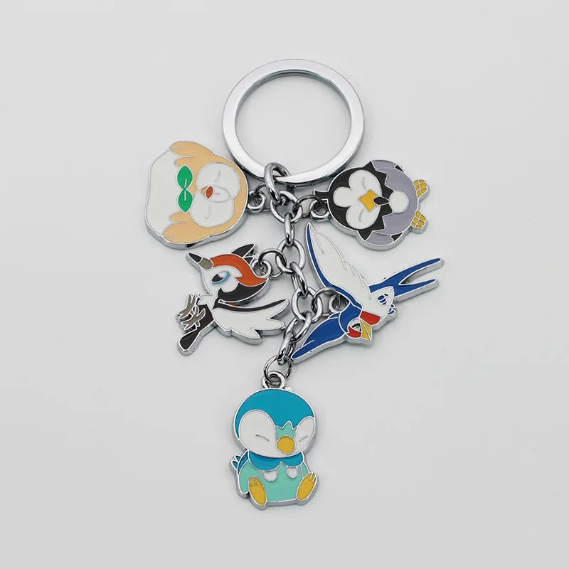 Брелок с покемоном Entei Eevee Swablu Piplup Poke Ball Pikachu Ash Ketchum Rowlet милый забавный мультфильм металлический брелок Аниме подвеска