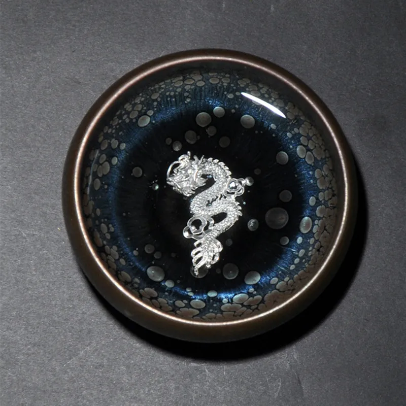 Чайная кофейная чашка Jianye с изображением серебряной рыбы меняющая печи Tianmu