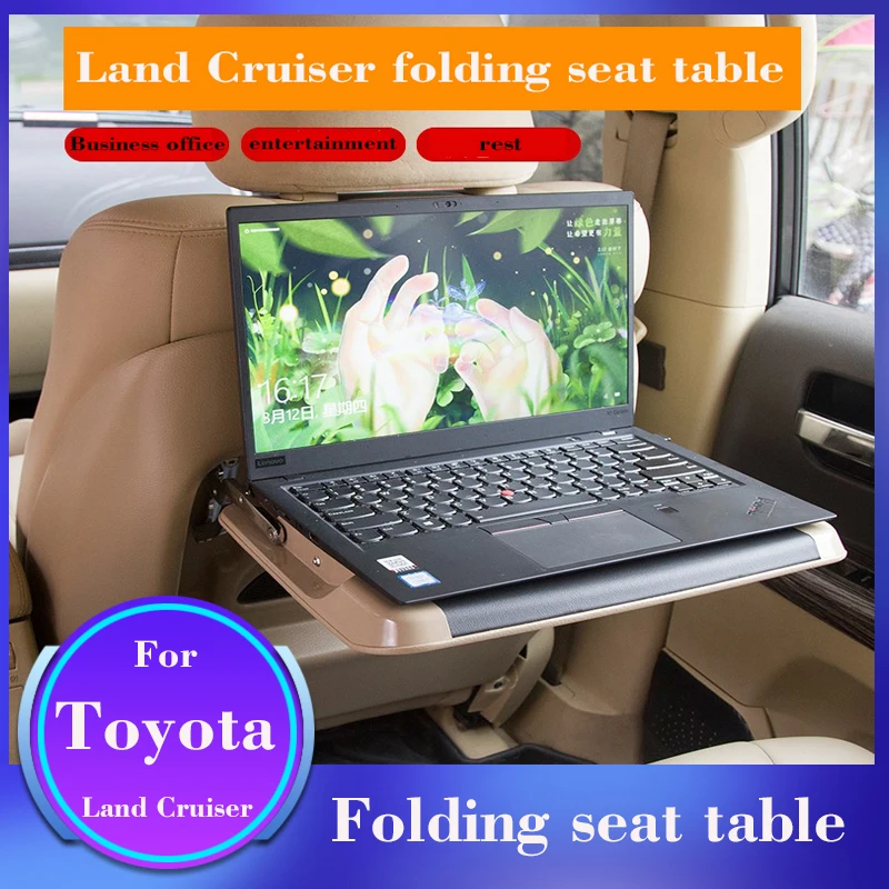 

For Toyota Land Cruiser Folding Seat Table Computer Desk Organizer Prado Car Business Desk Seat Backrest Folding Storage Table