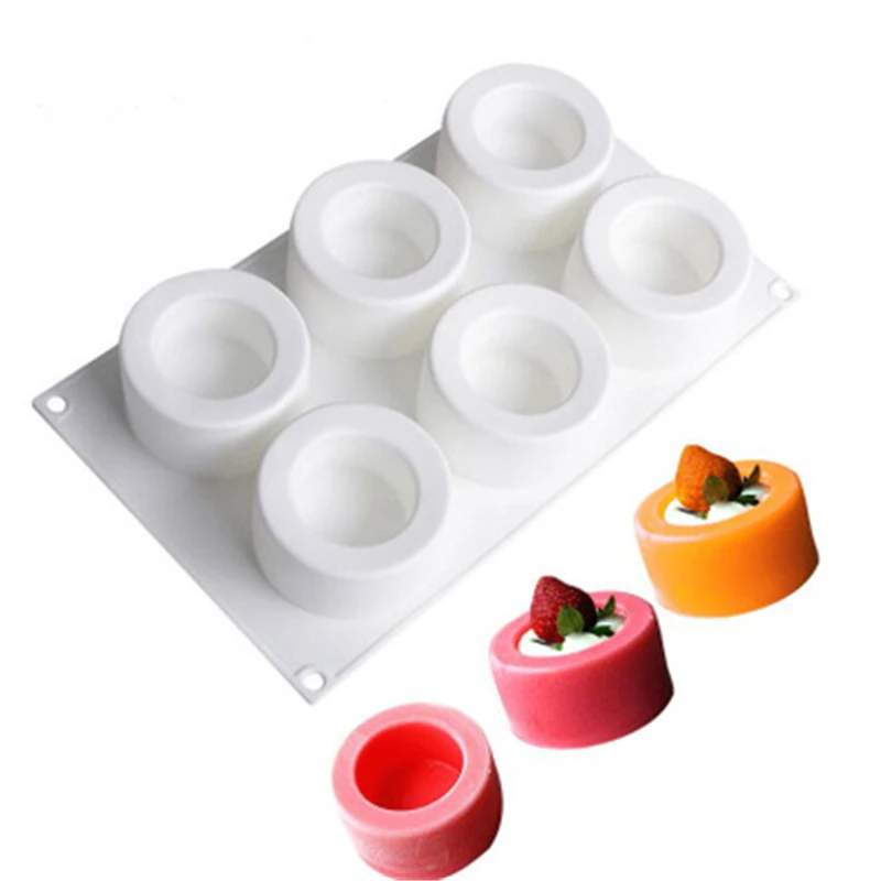 

6 кавит, круглая неглубокая цилиндрическая форма для пудинга, вогнутые выпуклая форма для мусса, формы для выпечки тортов, товары для рукоде...