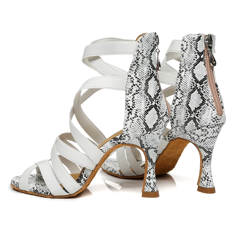 DKZSYIM из змеиной кожи Туфли для латинских танцев женские туфли/девичьи Бальные