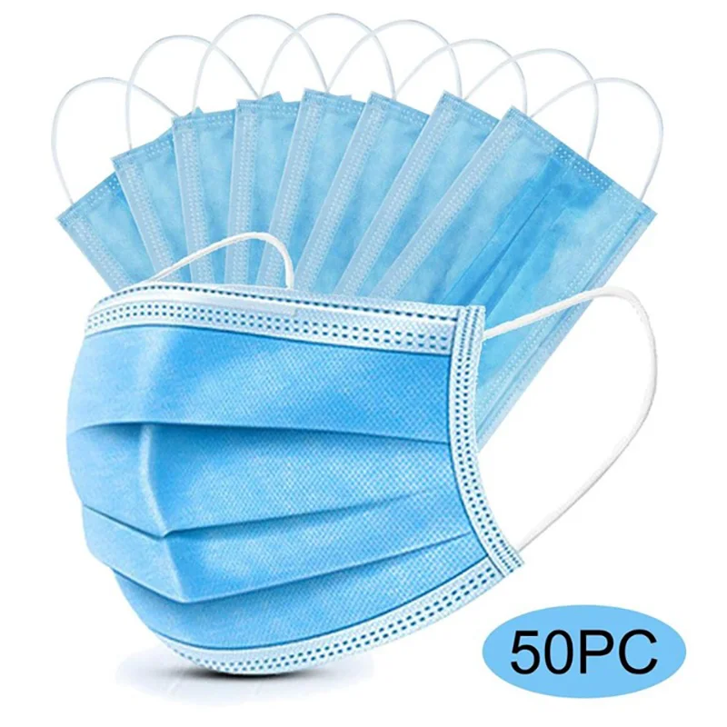 Face Mask Fast 24 Hours Delivery 3-layers Protection Mouth Masks Disposable Non Woven Anti-Dust Meltblown Cloth | Красота и здоровье