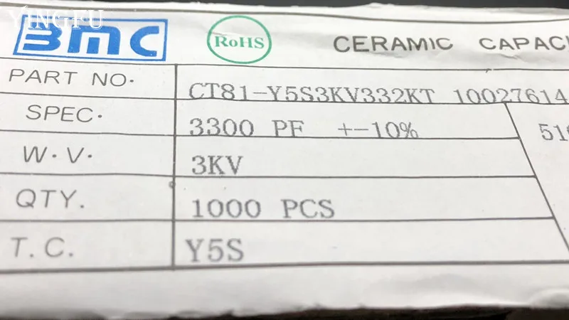 Керамический дисковый конденсатор высокое качество 8 мм 10 шт./100 шт. 3 3nf 332K 332 3KV 3300pF