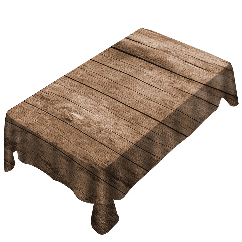 Wood color Ретро Bionic скатерть из древесины полиэфирная скатерть прямоугольные настольные обои-покрытие фоновая ткань кухня Свадебный декор - Цвет: Wood color
