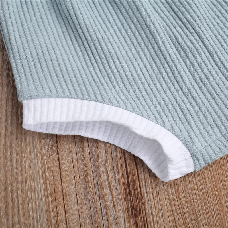 

9 Color Clothes Newborn Unisex Baby Ribbed Romper Suit Solid Color Buttoned Round Neck Sleeveless Romper Elastic Head Shorts