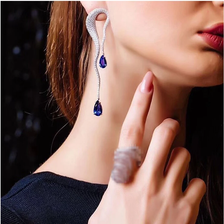 ZAKOL любимые элегантные серьги в форме капли воды с фианитами для женщин помолвки