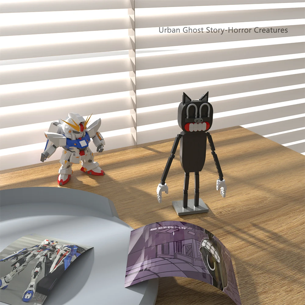 MOC ужасная игра монстр строительные блоки оружие набор блоков кирпичи черный