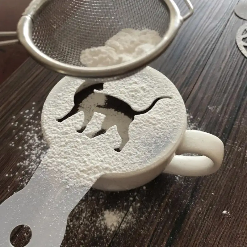 25 Coffee Stencils Fancy Powdered Sieve Printing Model Foam Spray Drawing Cappuccino Mold Thanksgiving Christmas | Дом и сад