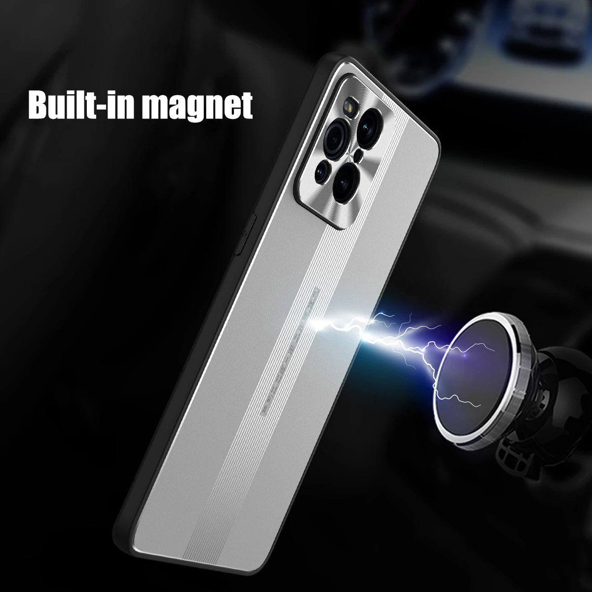 С защитой камеры для OPPO Find X3 Pro Чехол Металлическая задняя крышка противоударный