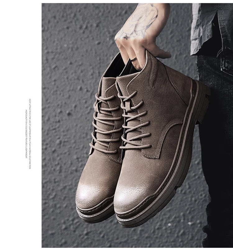 Настоящие новые Брендовые мужские ботинки; Martens; теплая зимняя обувь; мужские мотоциклетные ботильоны; doc martins; сезон осень-зима; мужские оксфорды