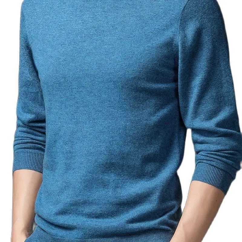 Sheep Wool Sweater Men's High Collar Fashion Bottomed Pullover Men Clothes Time Limited