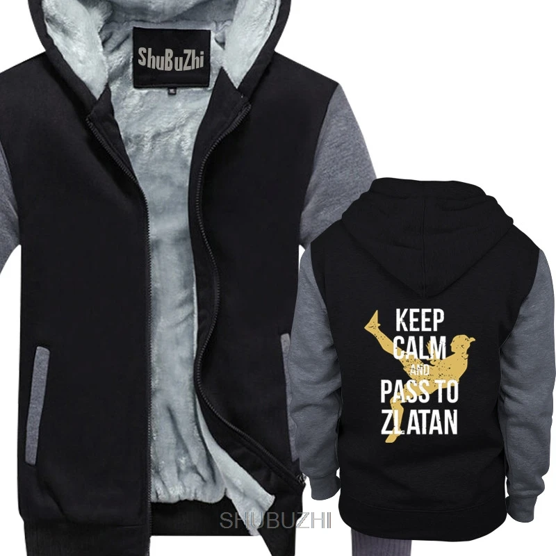 Keep Calm And Pass To ZLATA football Inspired Дизайнерские мужские плотные толстовки крутая мужская