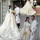 Романтическое мусульманское свадебное платье, Дубай, женское свадебное платье с вышивкой, атласное Morrocan Kaftan, платье невесты