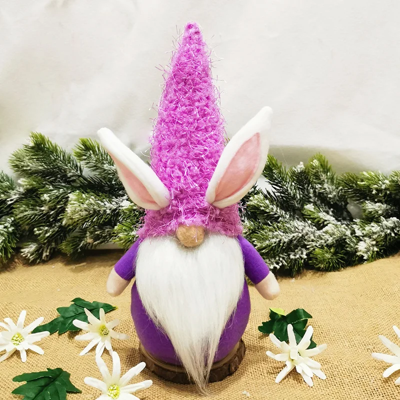 

Easter Present Faceless Doll Rabbit Ornament Holiday Theme Decoration Scene Layout DAG-ship
