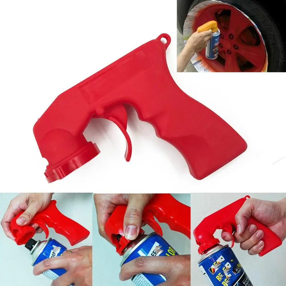 

Spray Adaptor Paint Care Aerosol Spray Can Gun Handle With Full Grip Trigger Locking Collar Car Maintenance For Painting