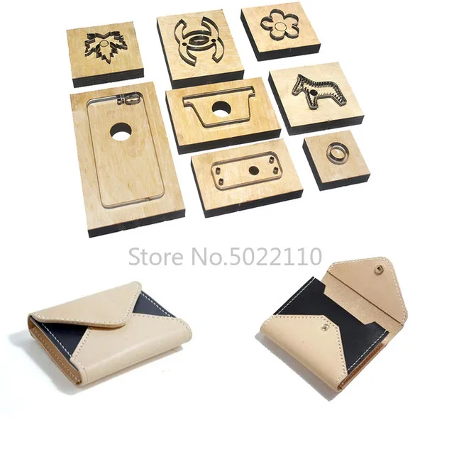 

New Japan Steel Blade Rule Die Cut Steel Punch Card Bag Cutting Mold Wood Dies for Leather Cutter for Leather Crafts 110x90x20mm