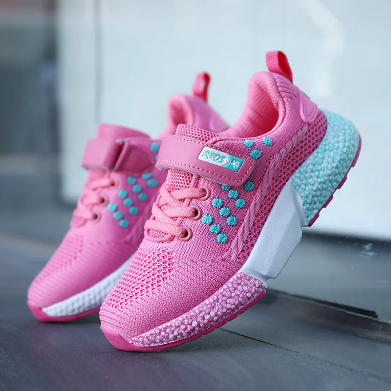 Детские кроссовки для девочек сетчатые Нескользящие спортивная обувь прогулок