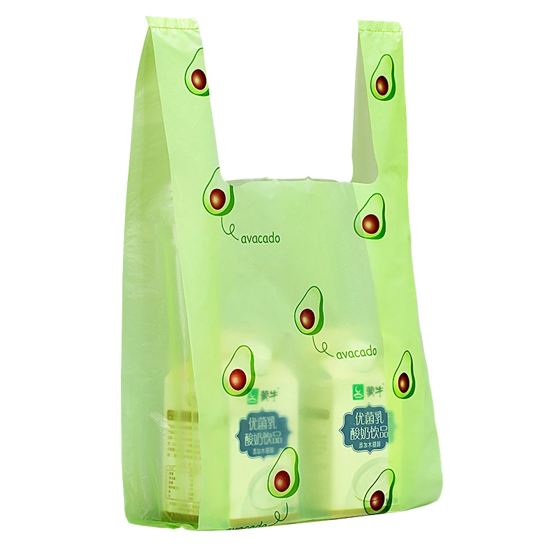 

20pcs Avocado Pineapple Strawberry Fresh Fruit Takeaway Packing Bag Plastic Bag Supermarket Shopping Bag