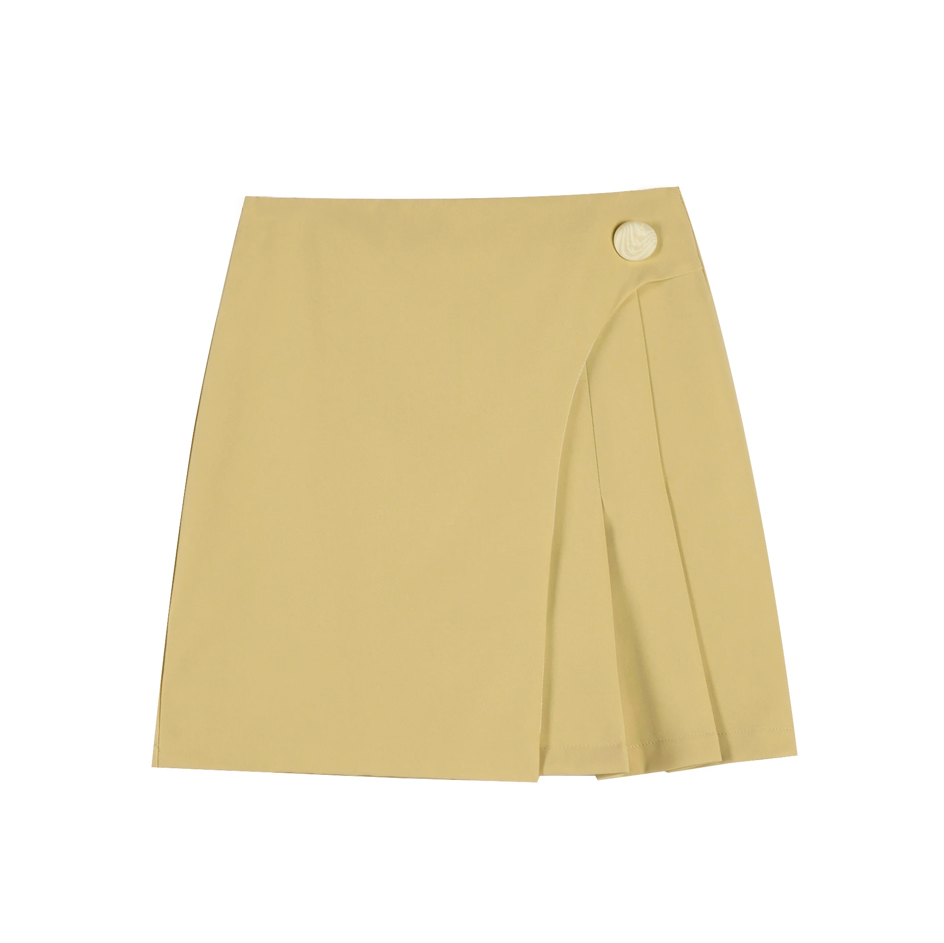 

New Irregular Women's Pleated Mini Skirt Korean Clothes High Waist Slim Short Skirts Female Summer Elegant Buttons A-line Skirt