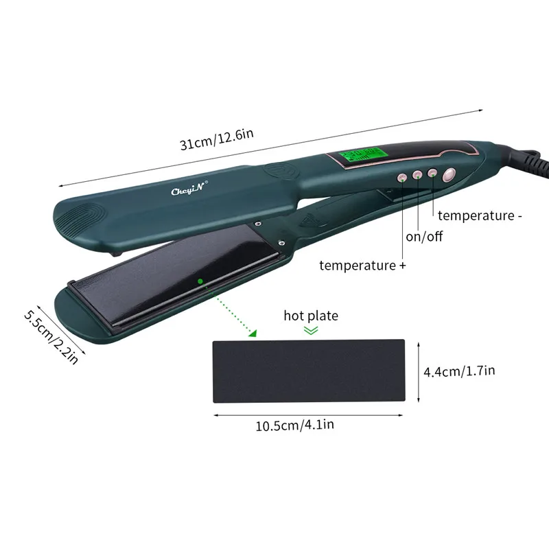 

CkeyiN Professional Hair Straightener LCD Display Ceramic Flat Iron Fast Heating Vibration Hair Straightening Styling Tool