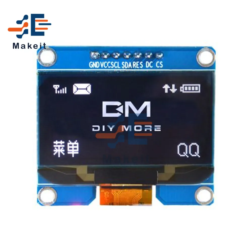 Модуль OLED 1 54 дюйма 5 контактов 7 белый синий желтый интерфейс SPI IIC I2C драйвер SSD1309
