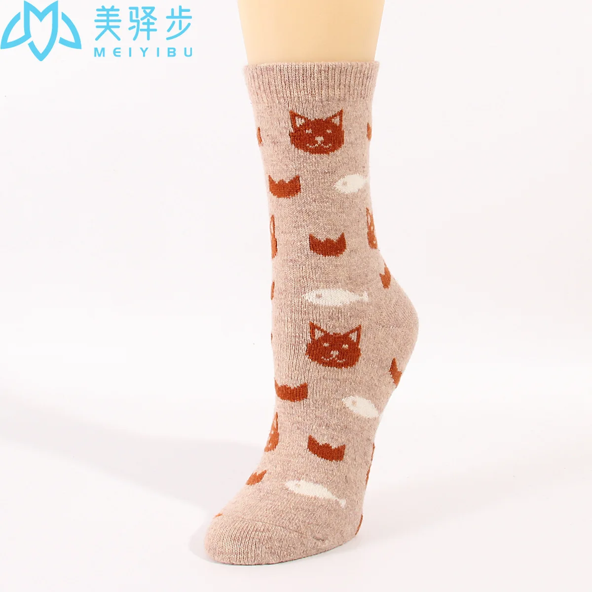 Puppy Small Fish Cartoon Wool Socks 12 PAIRS PER SET Soft Comfortable Hot Women's Socks FOR Winter