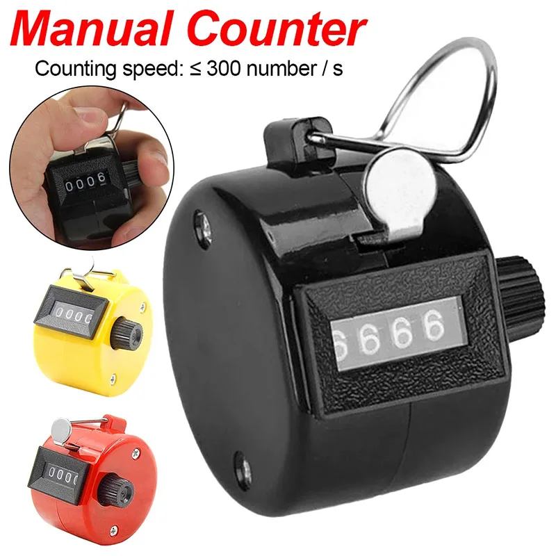 

1 Pc 4 Digital Tally Counter Tally Counters Palm Counter Handheld Clicker Counter Pitch Click Counter Number Count Random Color