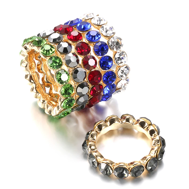 Женское кольцо с разноцветными кристаллами в богемном стиле|engagement rings for women|crystal