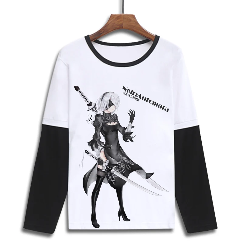 

Unisex Anime NieR: Automata T-Shirt 2B 9S A2 POD042/153 Cotton Casual T-Shirt Tee Long Sleeve Full T Shirt