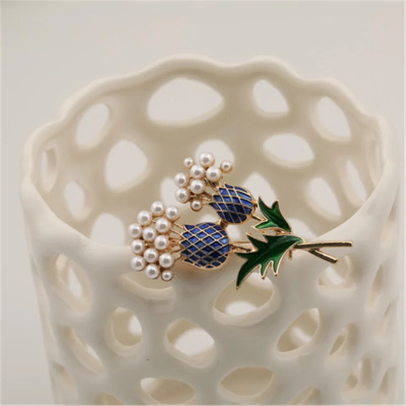 Новинка брошь в виде подсолнечника с ананасовым деревом и глазурью