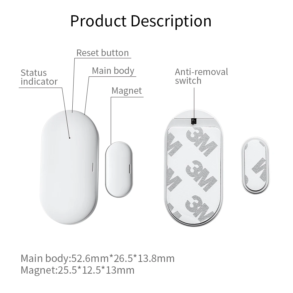 Датчик контактов для дверей и окон Tuya Smart ZigBee беспроводной детектор