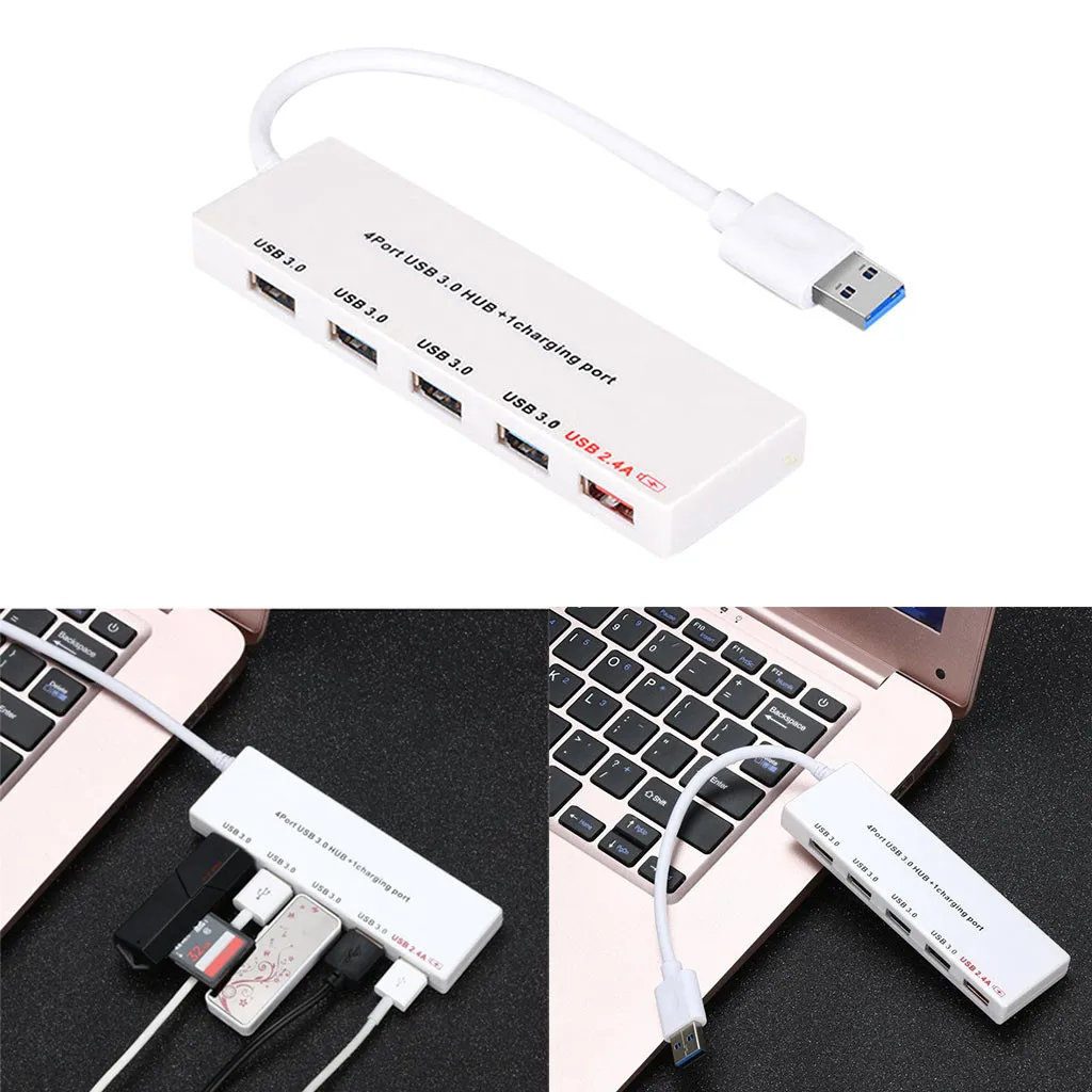 CARPRIE 4-портовый концентратор USB 3 0 с зарядкой питания и переключателем