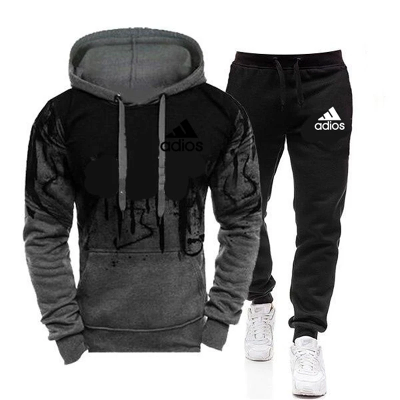 

Men's Track Suit, Running Suit, Hoodie Suit, Printed Men's Hoodie+ Pants, Two-Piece Workout, Gym Sportswear Suit, Brand Clothing