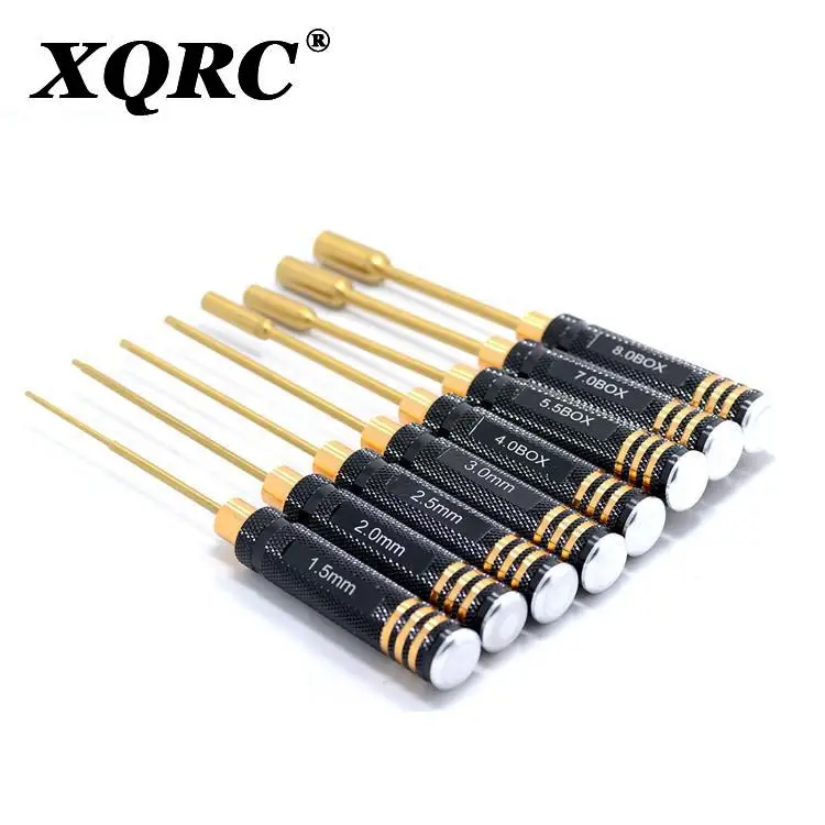 XQRC 1.5 / 2.0 2.5 3.0 mm titanium plated hexagon screw driver tool set 4.0 5.5 7.0 8.0 nut sleeve