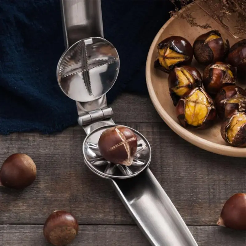 Fast Chestnut Opener Peeled Clip Nut Walnut Peeling Tool Cut Cross Pad Machine Stainless Steel Kitchen Accessories | Дом и сад