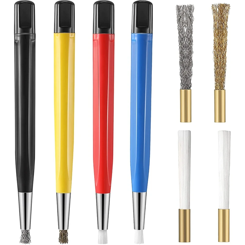 

HOT-8 Pieces Scratch Brush Pen Set, Pen Style Prep Sanding Brush with Steel,for Jewelry, Watch, Electronic Applications