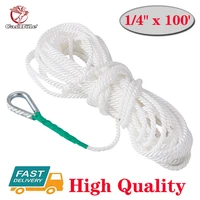 carbole 100 brand new 14 x 100 twisted three strand nylon anchor rope with thimble for braided boat line swing camping
