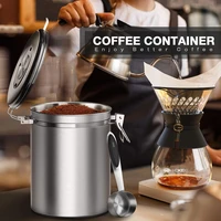 coffee storage container airtight stainless steel vault coffee bean canister with co2 valve to keep beans fresh grains candy jar