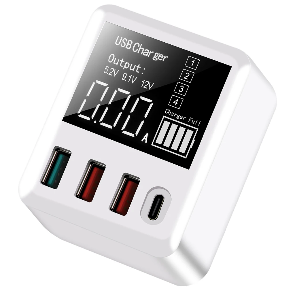Интеллектуальное 4-портовое Зарядное устройство USB Type-C PD быстрое зарядное 30 Вт QC3.0