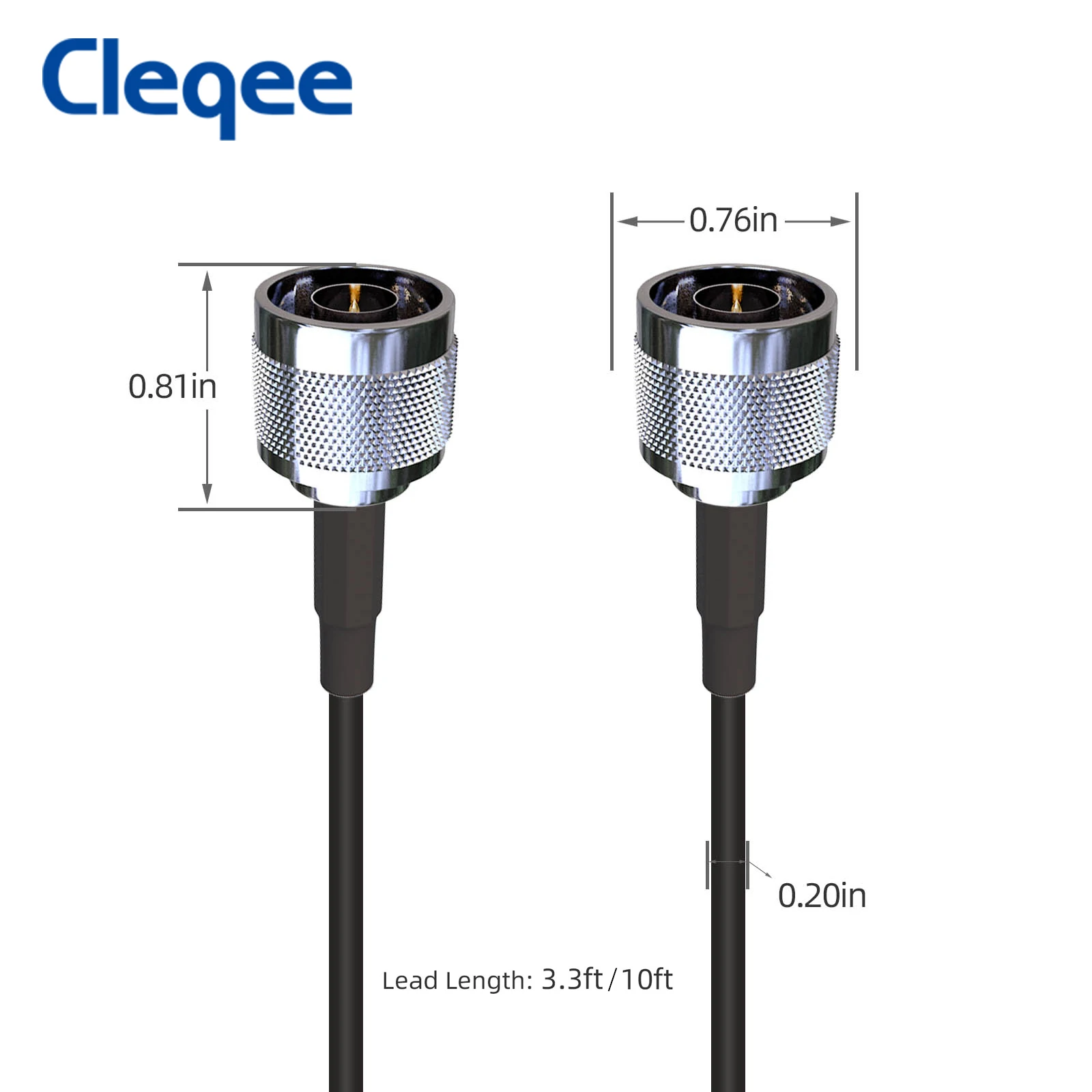 

Cleqee N Male to N Male Low Loss Coax Cable 3.3/10ft LMR200 Pigtail Jumper 50 Ohm for Antenna Amplifier WiFi Router Repeater