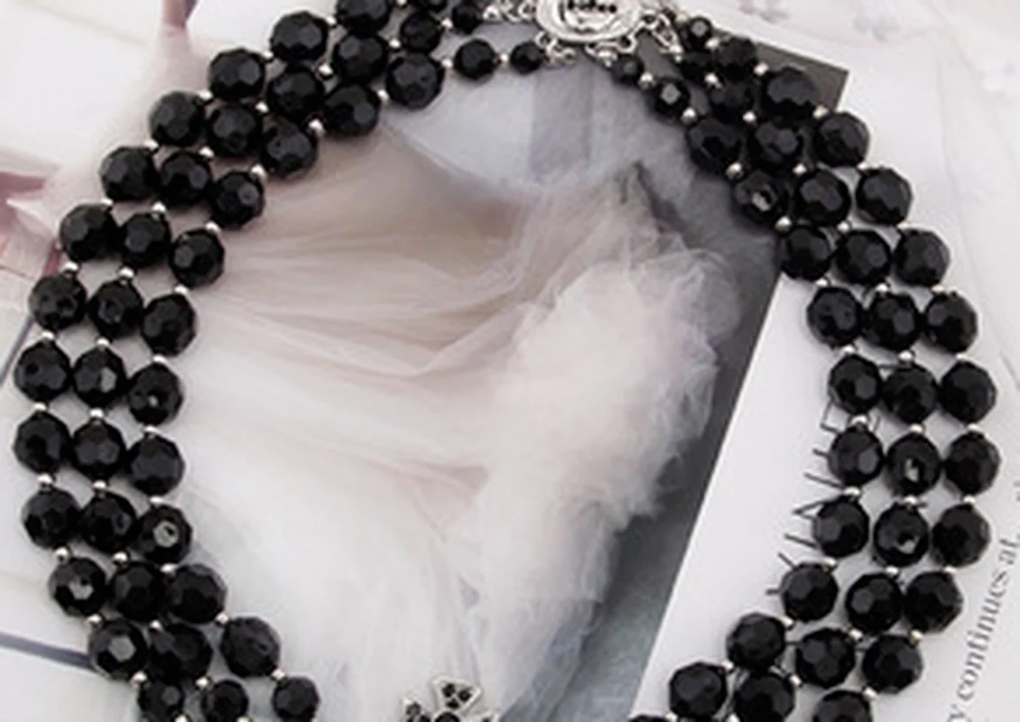 Чокер женский Трехслойный с бусинами короткое ожерелье в стиле ретро свадебная