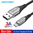 Кабель Vention Micro USB, нейлоновый, для быстрой зарядки и передачи данных, 3 А, 2 А, мобильный телефон м, 1 м, 3 м