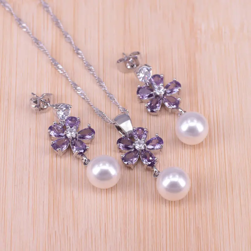 Комплект из колье и серёг серебристого цвета|Ювелирные наборы| |