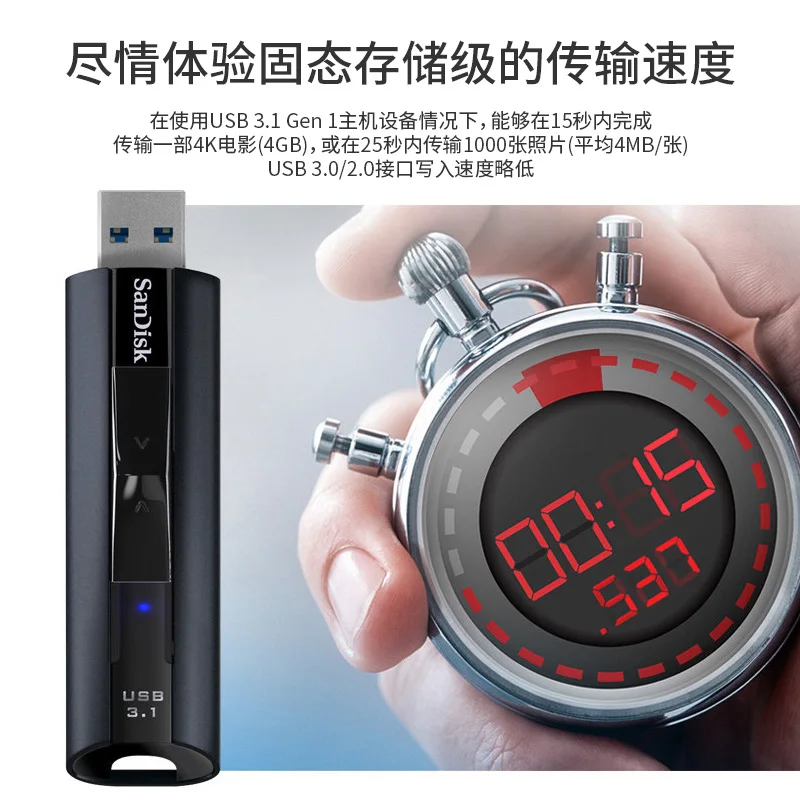 SanDisk USB флеш-накопитель Extreme PRO твердотельный 3 1 128 ГБ 256 до 420 МБ/с./с оригинальный