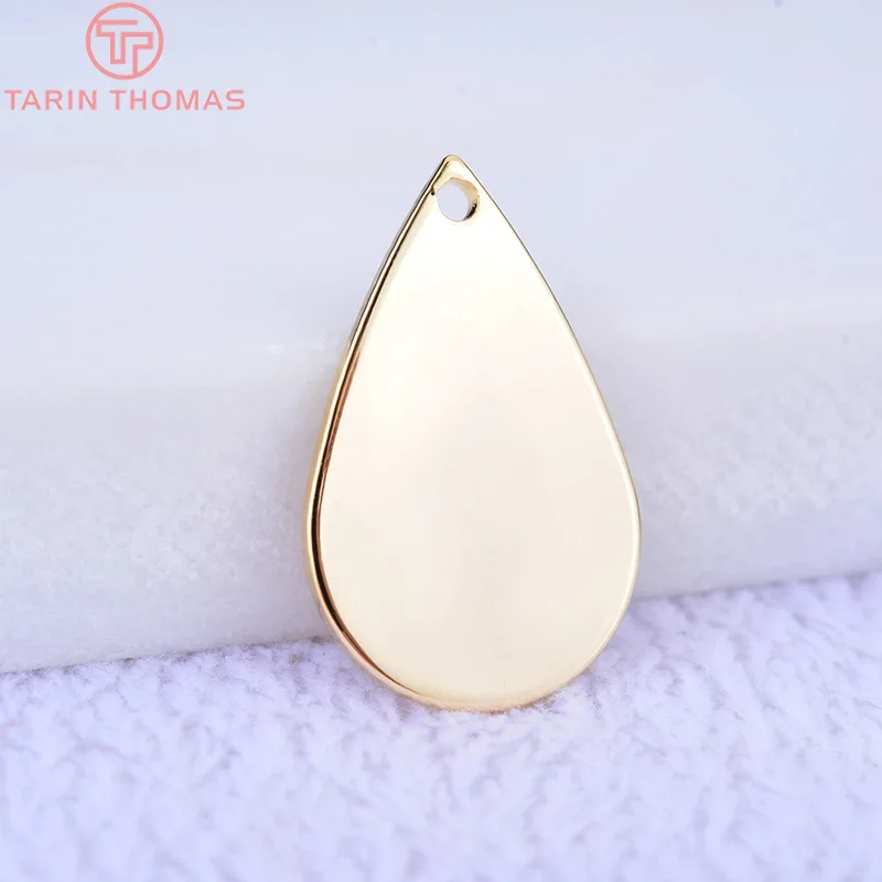 

(225)10PCS 17.5x11MM 24K Gold Color Plated Brass Water Drop Charms Pendants High Quality DIY Jewelry Making Findings