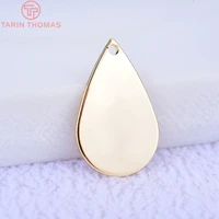 22510pcs 17 5x11mm 24k gold color plated brass water drop charms pendants high quality diy jewelry making findings